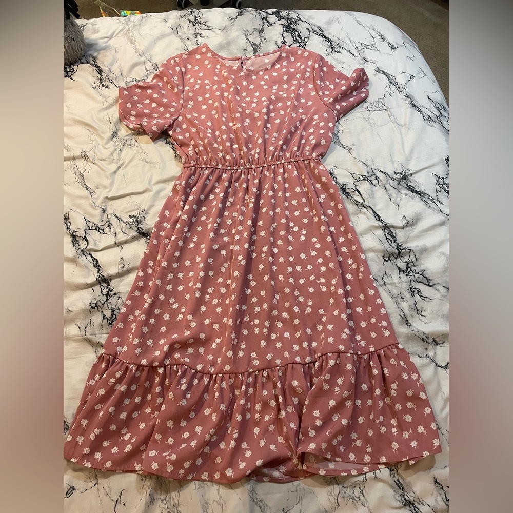 Pink floral dress